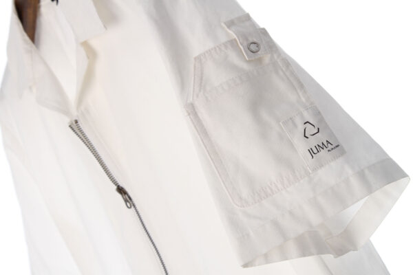 Juma | zip-up l shirt | white | sustainable fashion | green fashion | recycled rpet fashion | sustainable design