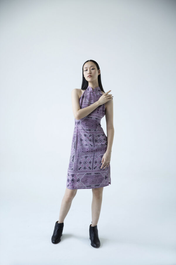 JUMA | AKM | HALTER | QIPAO | dress | LAVENDER | sustainable fashion | green fashion | recycled rpet fashion | sustainable design