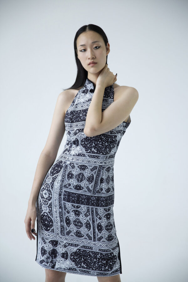 JUMA | AKM | HALTER | QIPAO | dress | black | sustainable fashion | green fashion | recycled rpet fashion | sustainable design