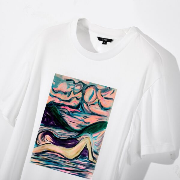 NIGEL NOLAN | PRINT 4 |TSHIRT | WHITE | sustainable fashion | green fashion | recycled rpet fashion | sustainable design