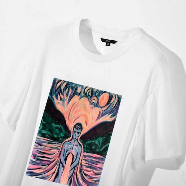 NIGEL NOLAN | PRINT 6 |TSHIRT | WHITE | sustainable fashion | green fashion | recycled rpet fashion | sustainable design