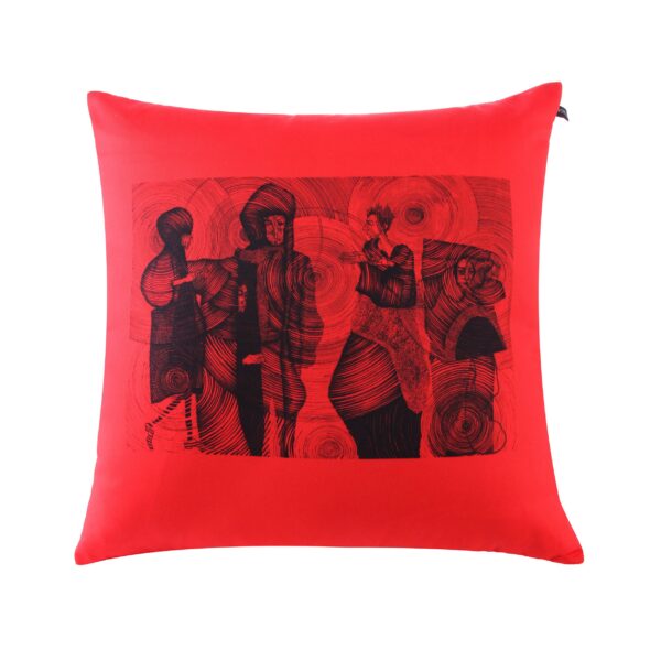 juma|W Suzhou| gefan liang|print| pillow |Red| sustainable fashion | green fashion | recycled rpet fashion | sustainable design