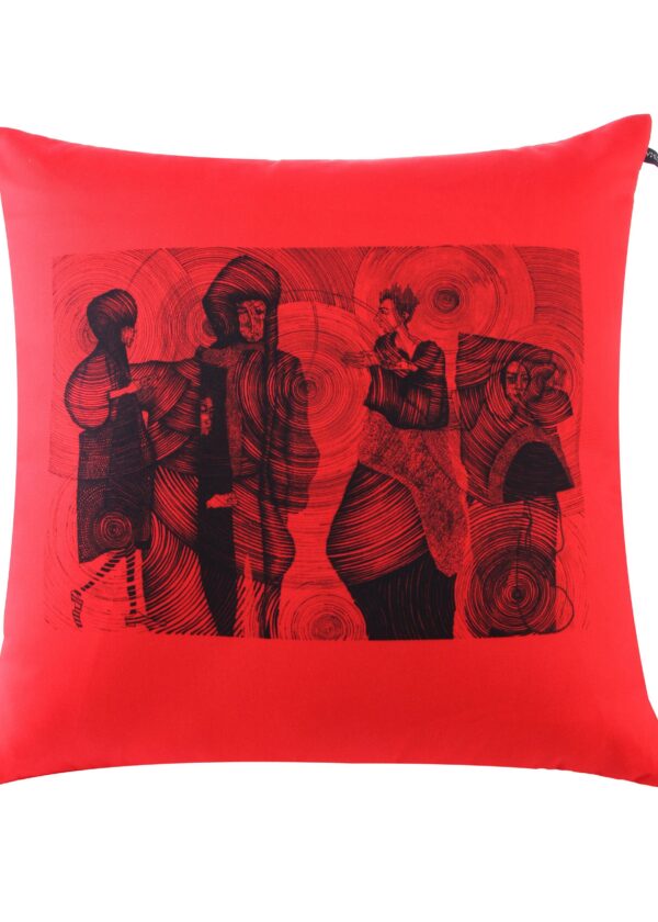 juma|W Suzhou| gefan liang|print| pillow |Red| sustainable fashion | green fashion | recycled rpet fashion | sustainable design