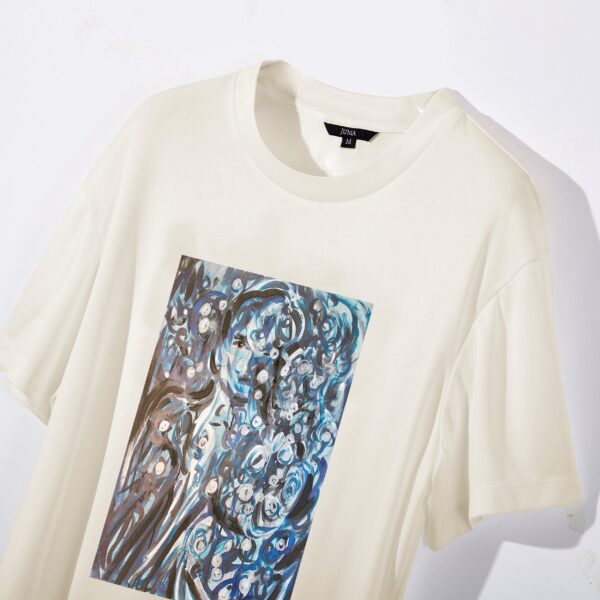 NIGEL NOLAN | PRINT 1 |TSHIRT | CREAM | sustainable fashion | green fashion | recycled rpet fashion | sustainable design