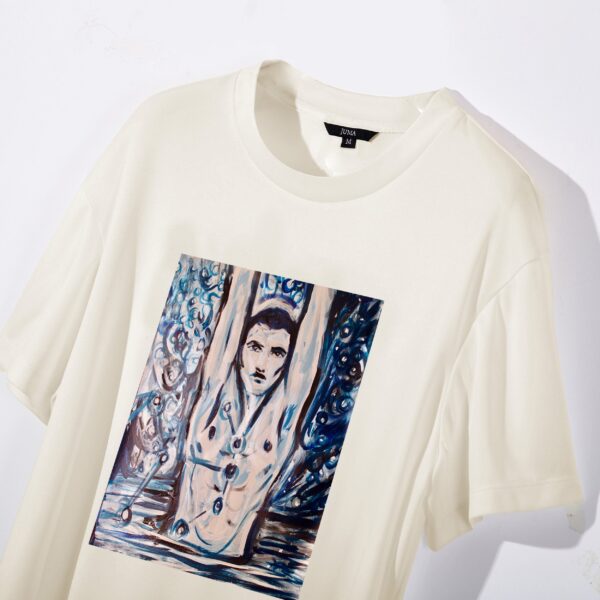 NIGEL NOLAN | PRINT 2 |TSHIRT | CREAM | sustainable fashion | green fashion | recycled rpet fashion | sustainable design