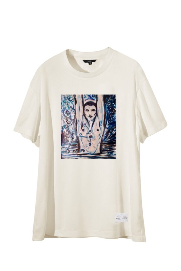 NIGEL NOLAN | PRINT 2 |TSHIRT | CREAM | sustainable fashion | green fashion | recycled rpet fashion | sustainable design