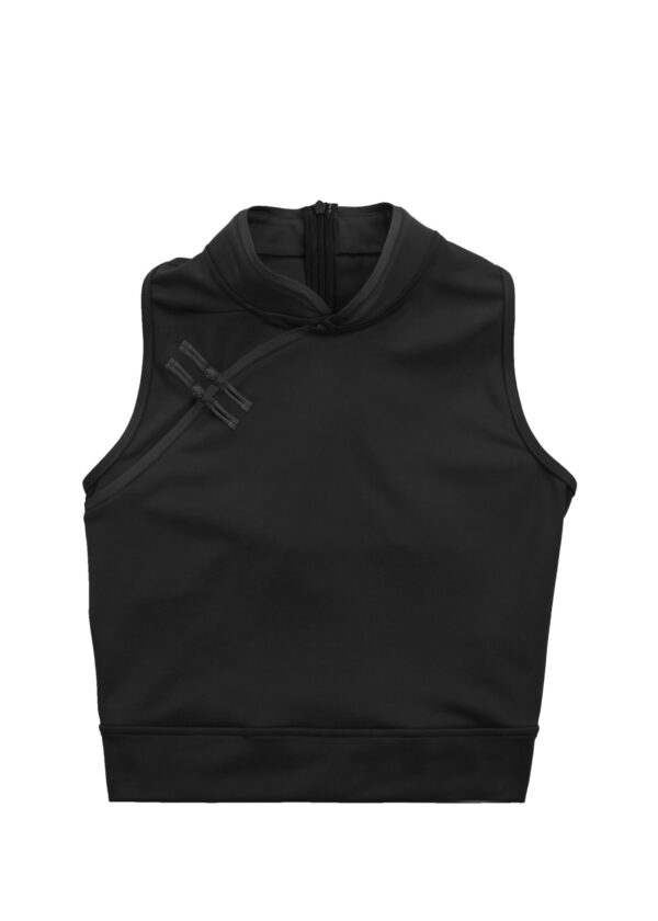 downward dog | qipao | sports | t-shirt | black | sustainable fashion | green fashion | recycled rpet fashion | sustainable design
