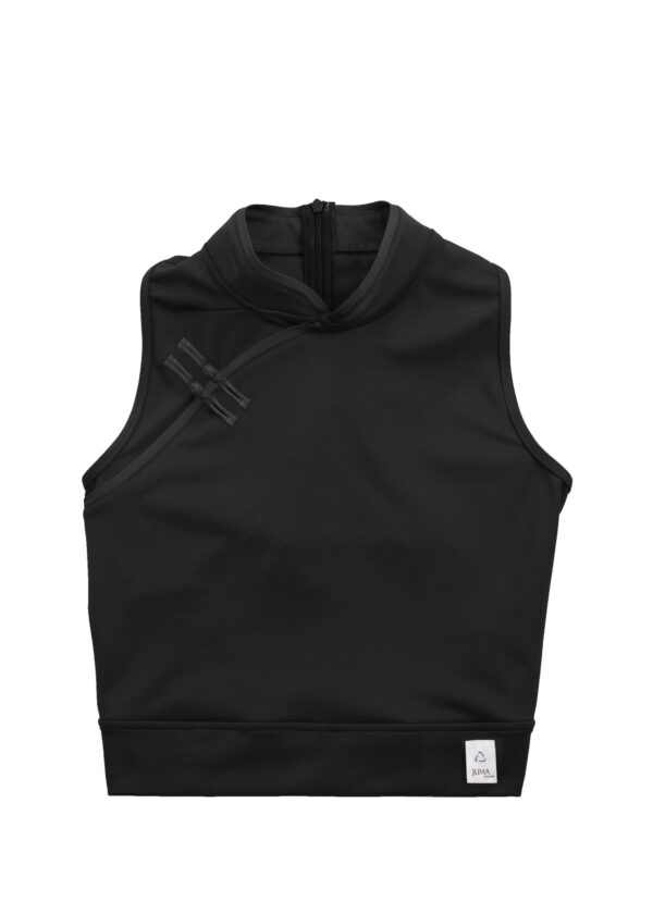 Juma | qipao | sports | top | black | sustainable fashion | green fashion | recycled rpet fashion | sustainable design