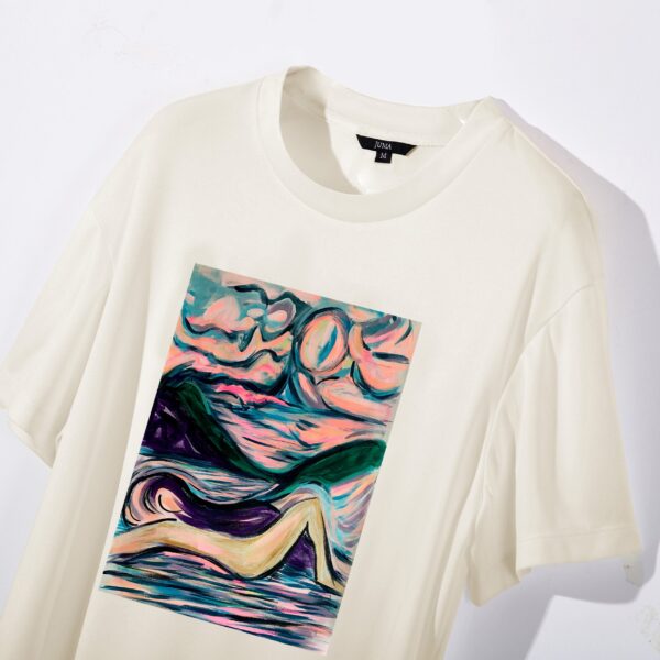 NIGEL NOLAN | PRINT 4 |TSHIRT | CREAM | sustainable fashion | green fashion | recycled rpet fashion | sustainable design