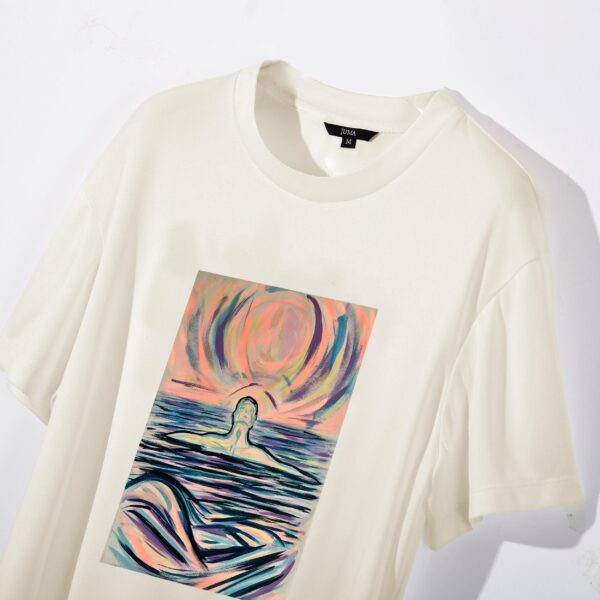 NIGEL NOLAN | PRINT 5 |TSHIRT | CREAM | sustainable fashion | green fashion | recycled rpet fashion | sustainable design