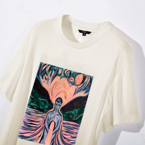 NIGEL NOLAN | PRINT 6 |TSHIRT | CREAM | sustainable fashion | green fashion | recycled rpet fashion | sustainable design