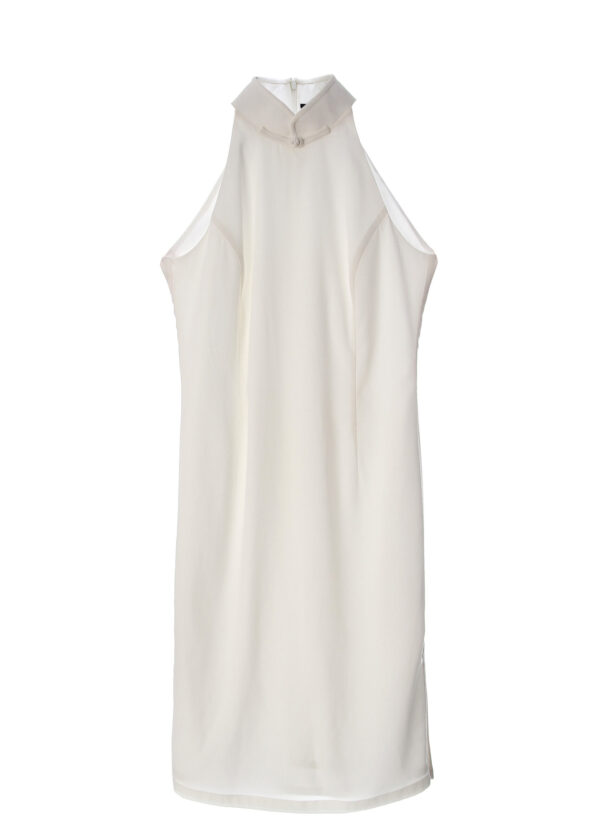 halter neck | Qipao |  Dress | White | sustainable fashion | green fashion | recycled rpet fashion | sustainable design