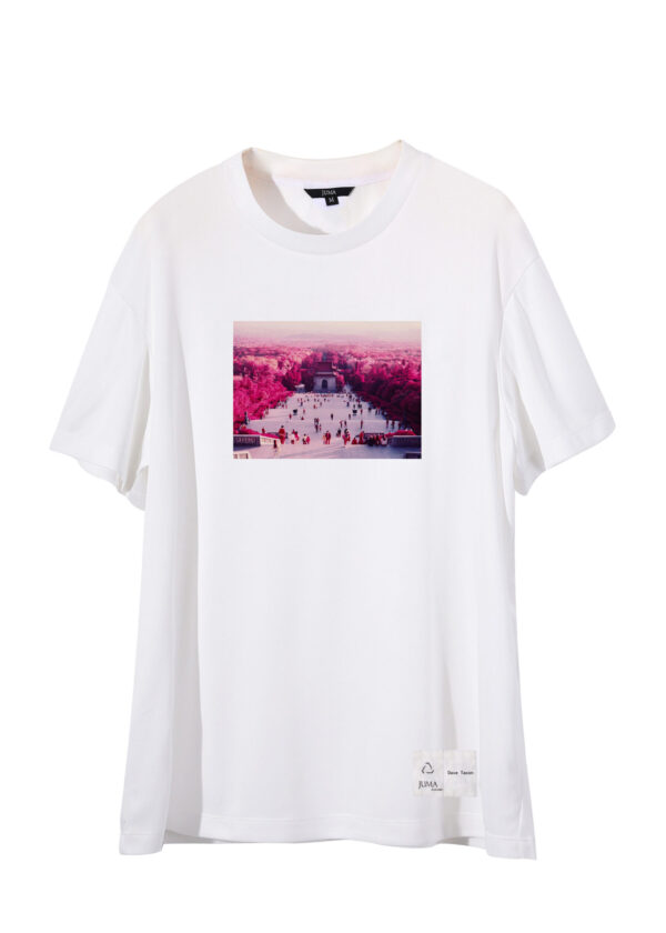 dave tacon | temple | print | t-shirt | white | sustainable fashion | green fashion | recycled rpet fashion | sustainable design