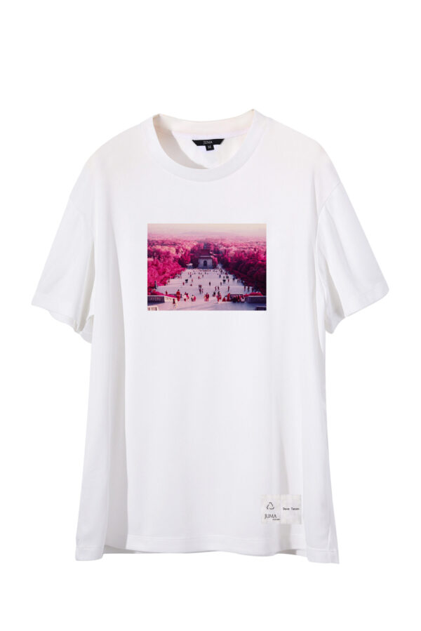 dave tacon | temple | print | t-shirt | white | sustainable fashion | green fashion | recycled rpet fashion | sustainable design