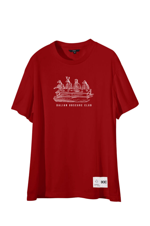 dalian obscure club | animal | print | t-shirt | Red | sustainable fashion | green fashion | recycled rpet fashion | sustainable design