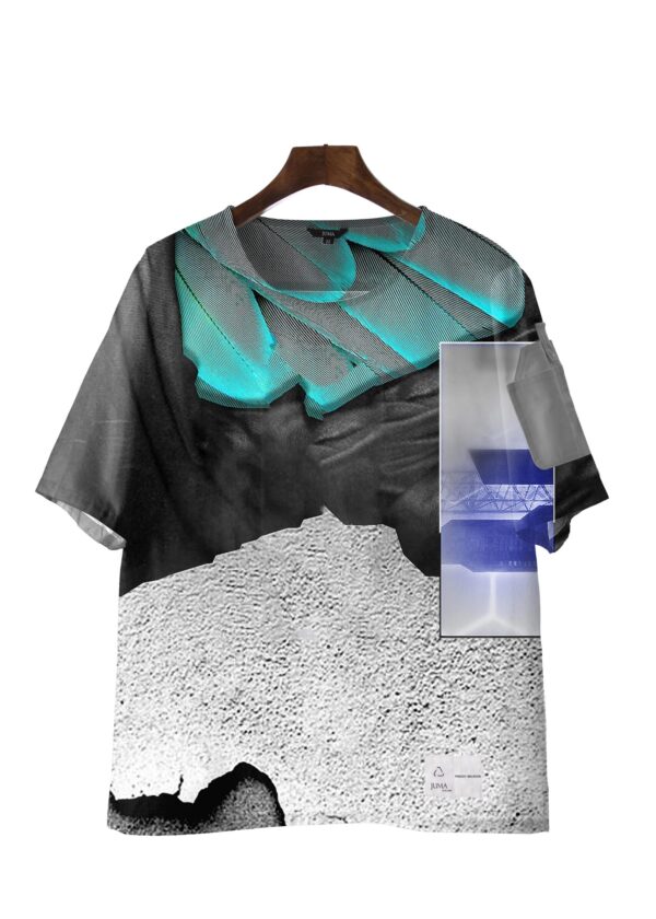 freddy belrose | wings and concrete | Print | short sleeve| shirt | sustainable fashion | green fashion | recycled rpet fashion | sustainable design