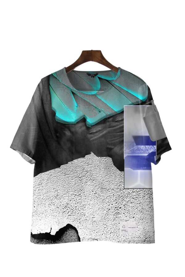 freddy belrose | wings and concrete | Print | short sleeve| shirt | sustainable fashion | green fashion | recycled rpet fashion | sustainable design