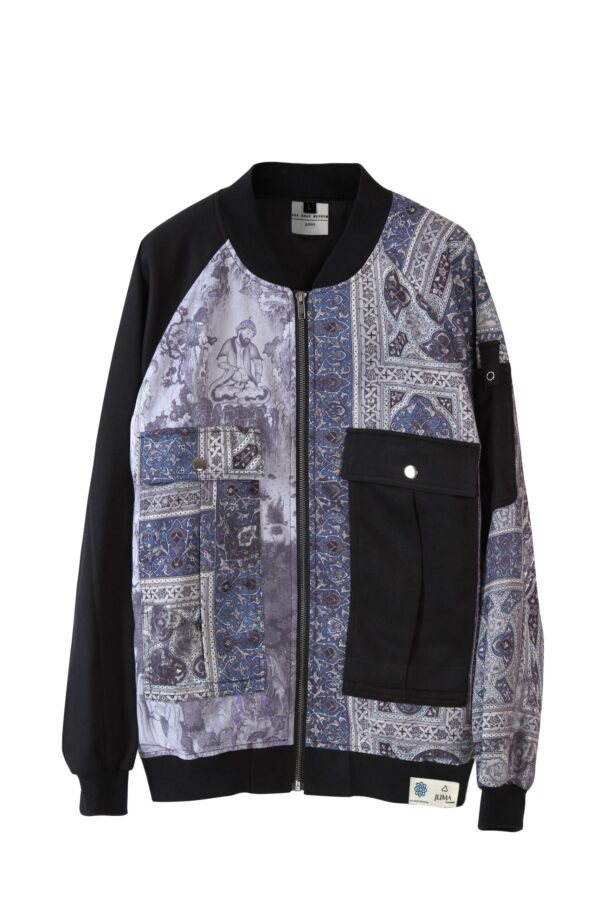 AGA KHAN MUSEUM X JUMA Shahnameh Bomber Jacket - 8 Recycled Water Bottles - Black - Image 2