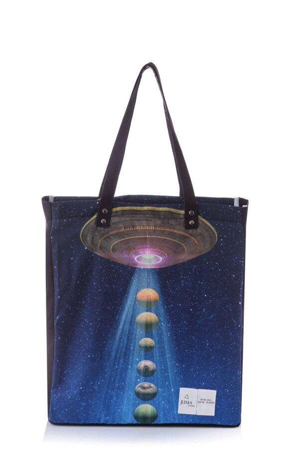 heal we are | ufo print | tote | black | sustainable fashion | green fashion | recycled rpet fashion | sustainable design