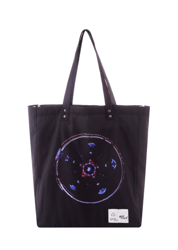 juma | llnd| print | tote bag| black | sustainable fashion | green fashion | recycled rpet fashion | sustainable design