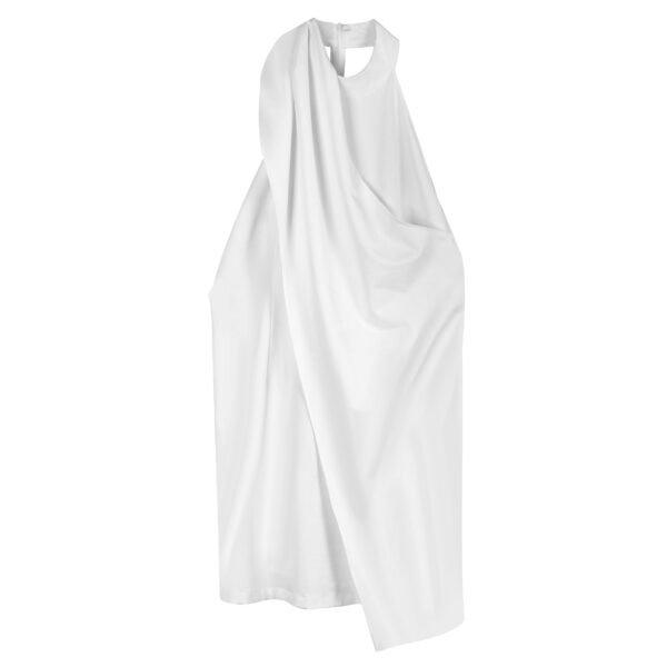 JUMA Short Wrap Halter Dress- 10 Recycled Water Bottles- White - Image 2