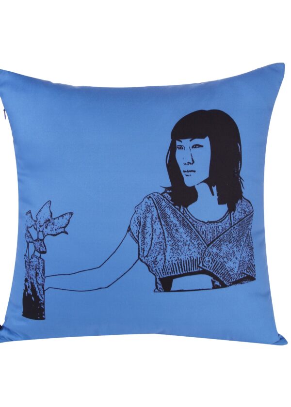 juma|W Suzhou|Museum |print| pillow |blue| sustainable fashion | green fashion | recycled rpet fashion | sustainable design