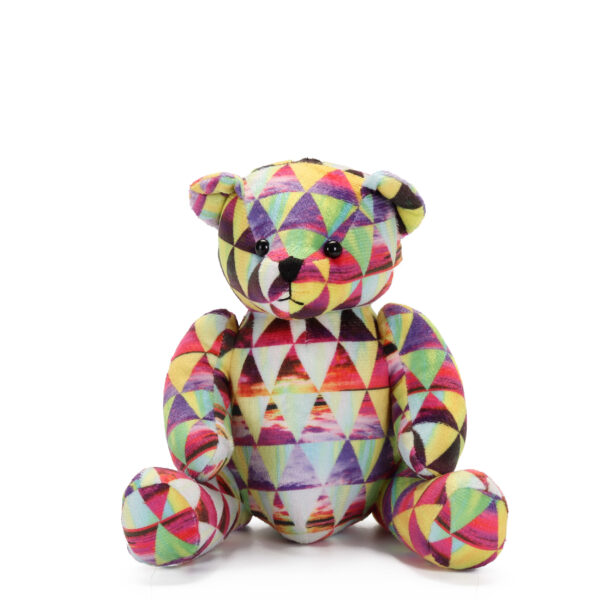 Bright Geometric Sunsets Teddy Bear