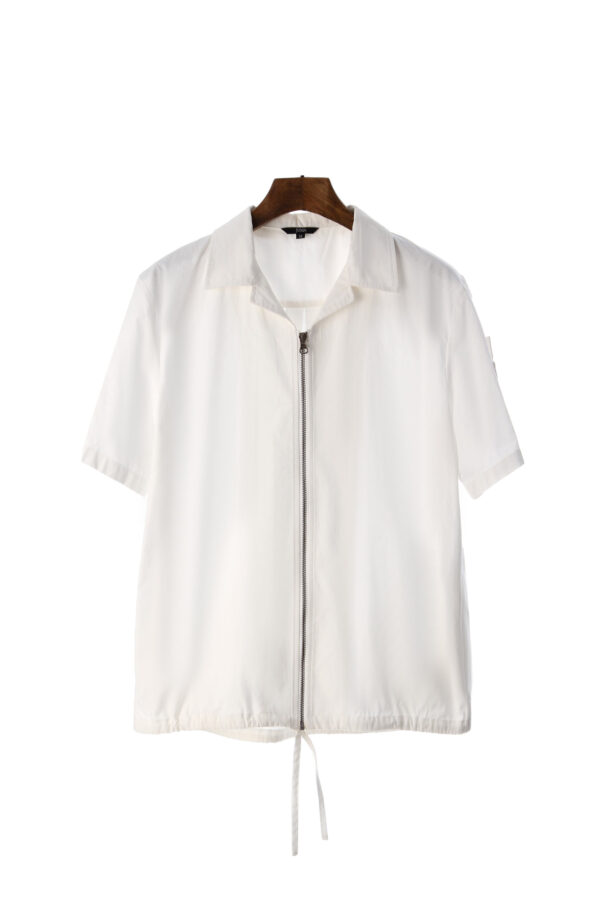 Zip Up Shirt - 4 Recycled Water Bottles - White - Image 2