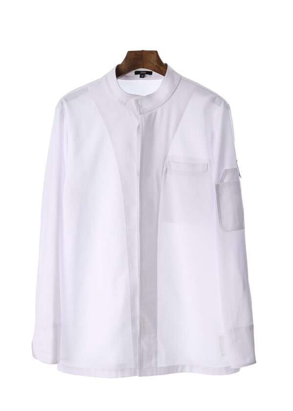 Juma |mandarin collar l shirt | white | sustainable fashion | green fashion | recycled rpet fashion | sustainable design