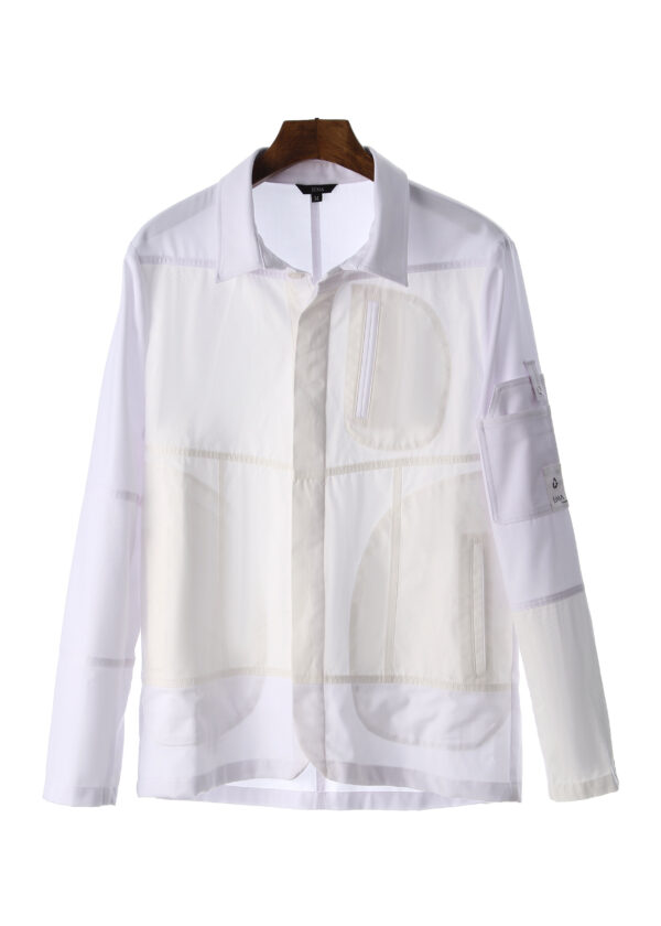 juma | two toned |-jacket | pockets | white | sustainable fashion | green fashion | recycled rpet fashion | sustainable design