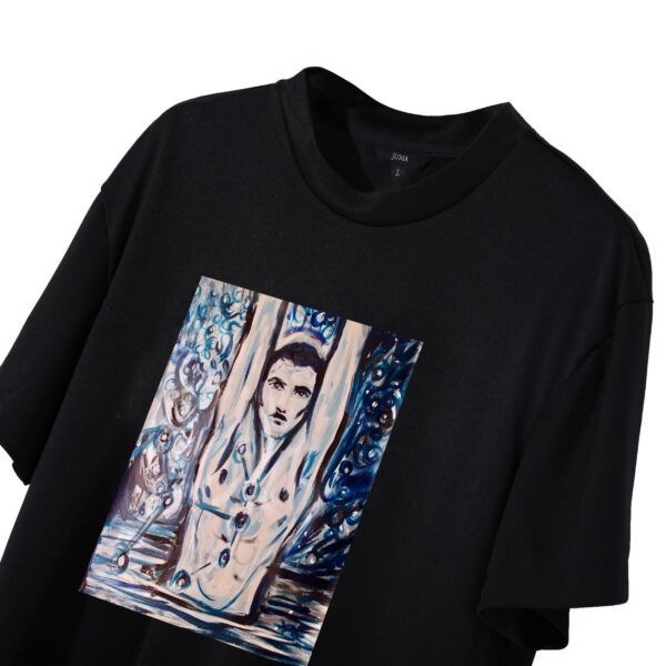 NIGEL NOLAN | 2 | print | t-shirt | black | sustainable fashion | green fashion | recycled rpet fashion | sustainable design