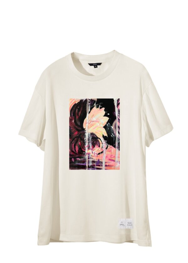 NIGEL NOLAN | Flowers For Tragedy |TSHIRT | CREAM | sustainable fashion | green fashion | recycled rpet fashion | sustainable design