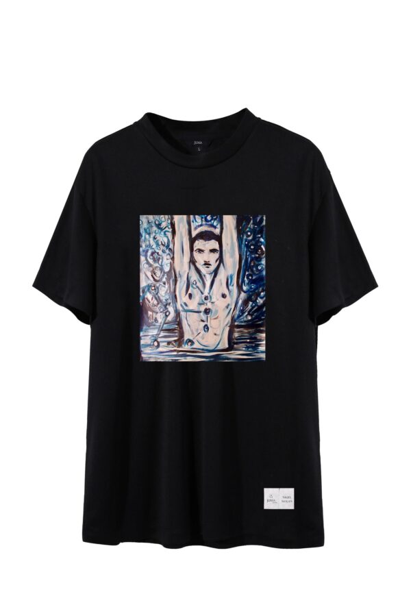 NIGEL NOLAN | 2 | print | t-shirt | black | sustainable fashion | green fashion | recycled rpet fashion | sustainable design