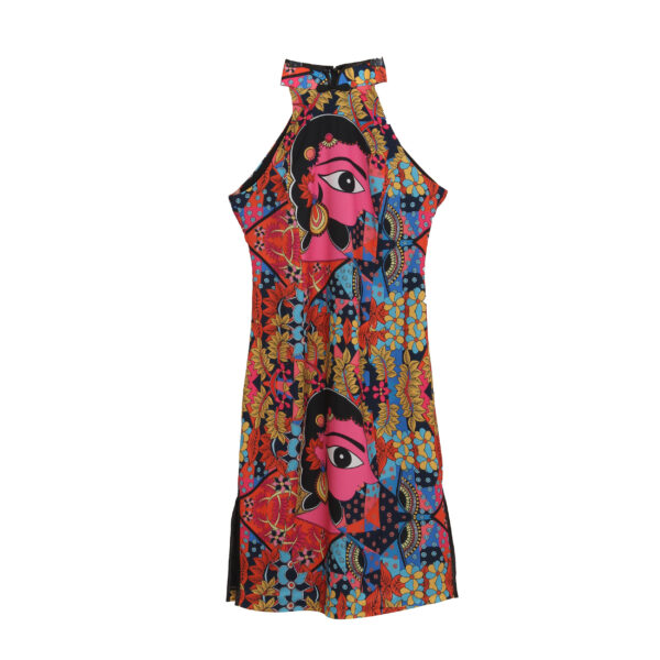 Pink Faces Qipao Dress - Image 7