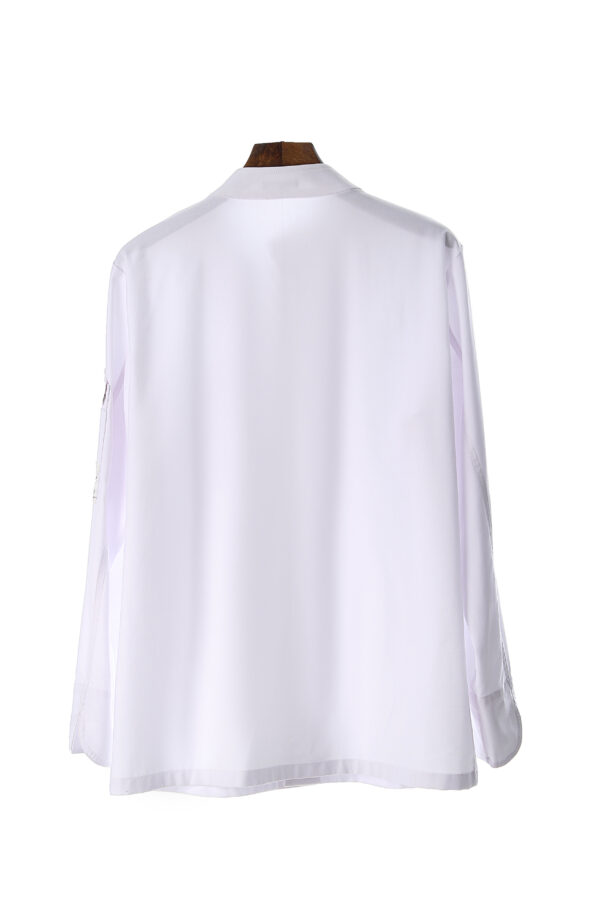 Juma |mandarin collar l shirt | white | sustainable fashion | green fashion | recycled rpet fashion | sustainable design