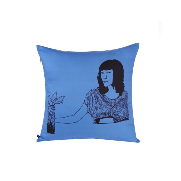 juma|W Suzhou|Museum |print| pillow |blue| sustainable fashion | green fashion | recycled rpet fashion | sustainable design