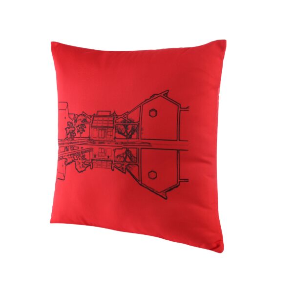 juma|W Suzhou|Museum|print| pillow |Red| sustainable fashion | green fashion | recycled rpet fashion | sustainable design