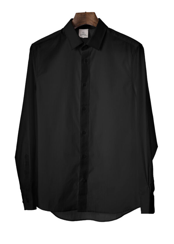 Juma | button up | shirt | black | sustainable fashion | green fashion | recycled rpet fashion | sustainable design