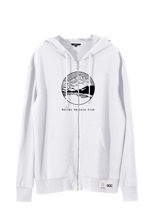 dalian obscure club | hoodie | white | sustainable fashion | green fashion | recycled rpet fashion | sustainable design