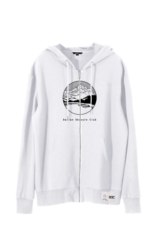 dalian obscure club | hoodie | white | sustainable fashion | green fashion | recycled rpet fashion | sustainable design