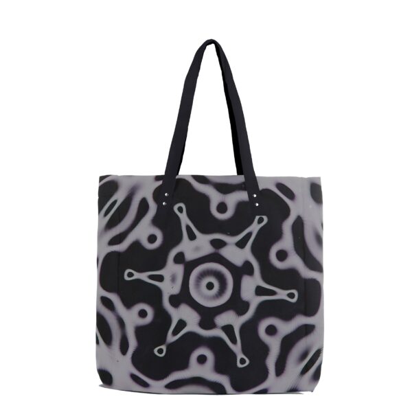 llnd | printed | tote | black | sustainable fashion | green fashion | recycled rpet fashion | sustainable design