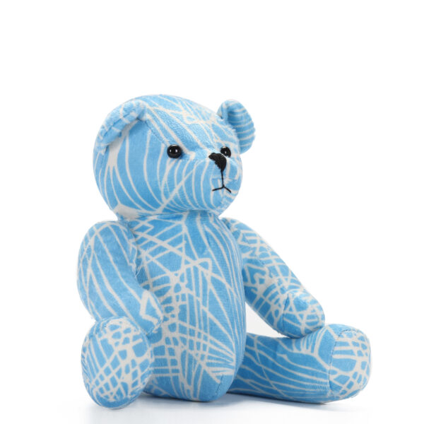 Blue Banana Leaf Print Teddy Bear - Image 3