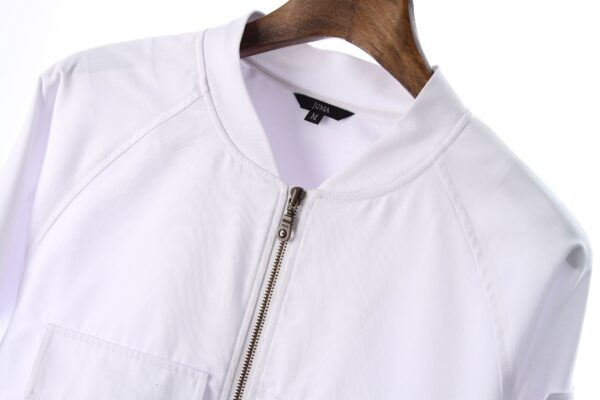 juma | bomber |-jacket | cargo pockets | white | sustainable fashion | green fashion | recycled rpet fashion | sustainable design