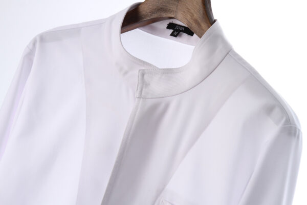 Juma |mandarin collar l shirt | white | sustainable fashion | green fashion | recycled rpet fashion | sustainable design