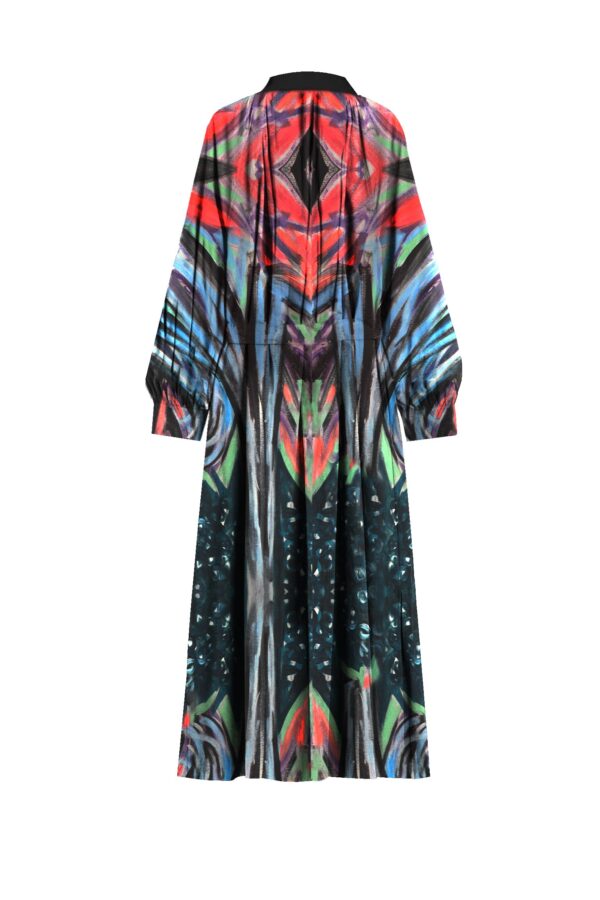 Juma | Nigel Nolan | long sleeve | dress | Floral pour Moonlight | printed | BLACK | sustainable fashion | green fashion | recycled rpet fashion | sustainable design