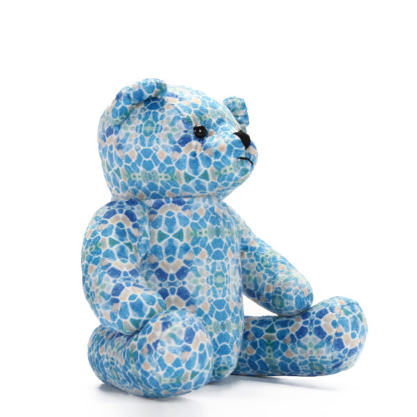 Turquoise Animal Print Teddy Bear - Image 4