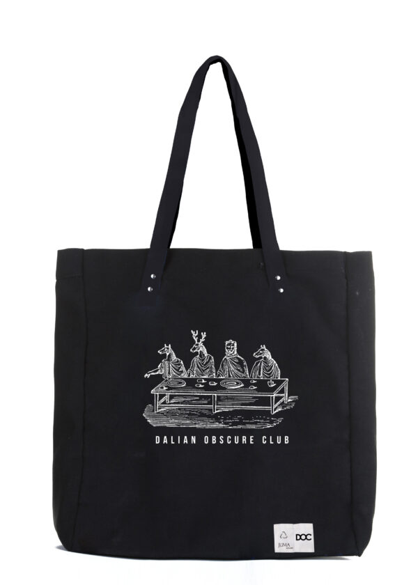dalian obscure club | animal | print | tote | bag | black | sustainable fashion | green fashion | recycled rpet fashion | sustainable design