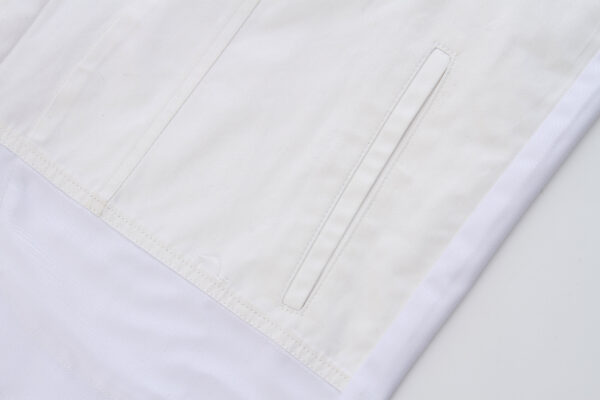 juma | two toned |-jacket | pockets | white | sustainable fashion | green fashion | recycled rpet fashion | sustainable design