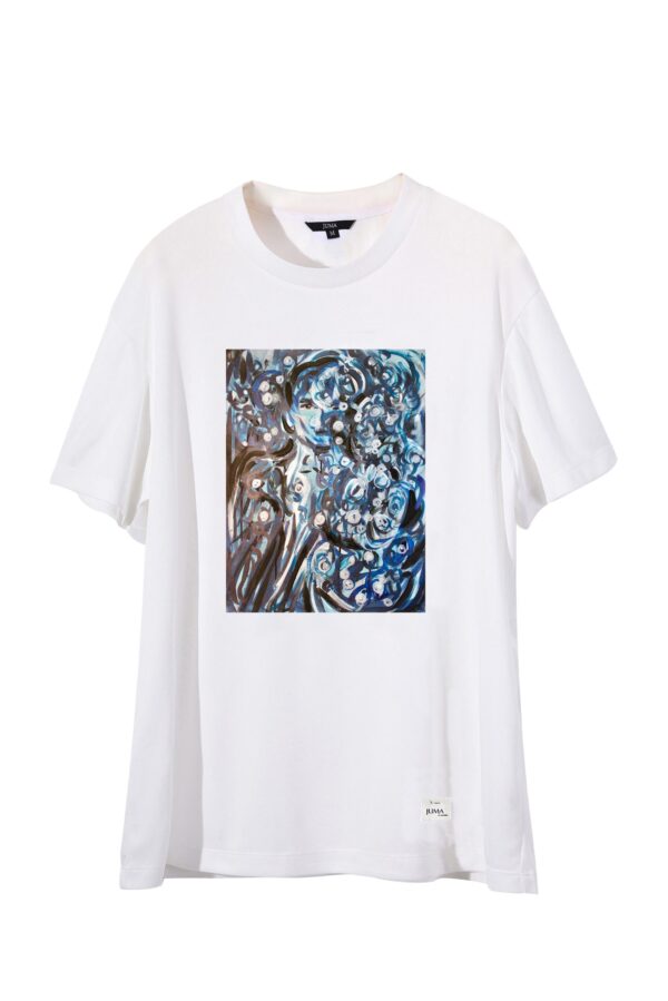 NIGEL NOLAN | PRINT 1 |TSHIRT | WHITE | sustainable fashion | green fashion | recycled rpet fashion | sustainable design