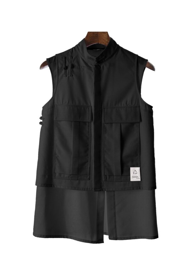 Juma | qipao | vest | black | sustainable fashion | green fashion | recycled rpet fashion | sustainable design